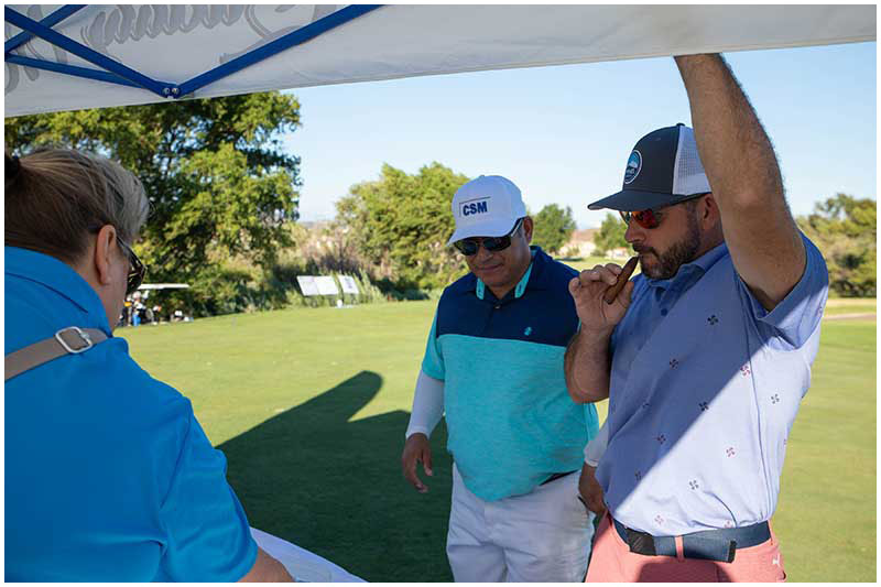 Two gentlemen ready to start a round of great golf